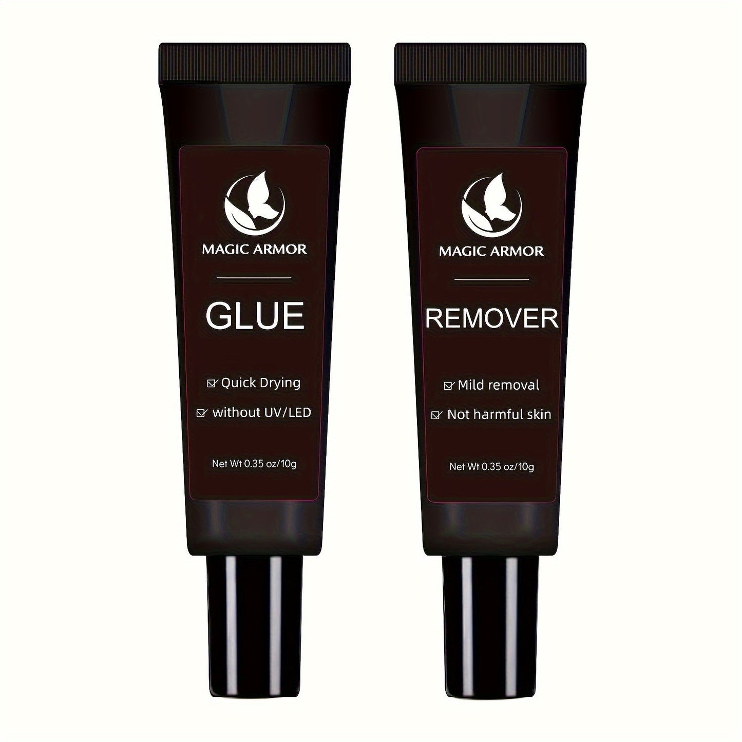 Press On Nail Glue with Remover Kit Super Strong 10g Clear Drying Adhesive for Acrylic False Nails Long Lasting Hold Nail Art Glue and Remover Set Salon Quality at Home