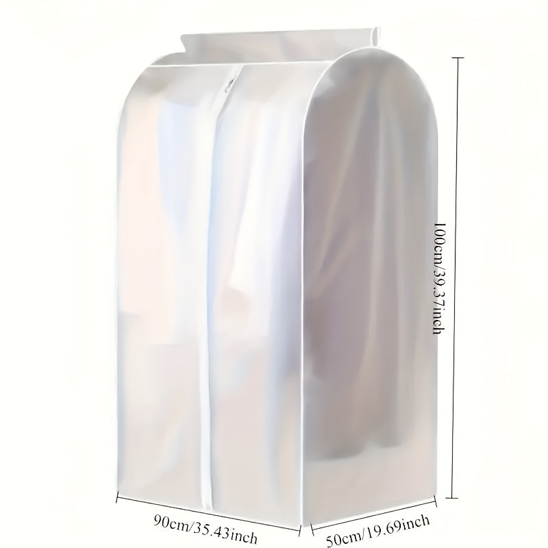 Garment Bag Clothes Dust Cover - Translucent PEVA Waterproof Hanging Storage Bag for Coat Dress Suit, Thickened Washable, Multiple Sizes