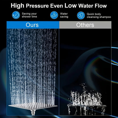 High Pressure Rainfall Shower Head Combo with Handheld Spray – 9 Spray Settings, 180° Adjustable Bracket, Stainless Steel Hose, Anti-Clog Nozzles, Modern Bathroom Shower System