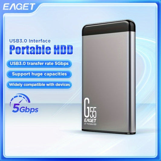 500GB Portable External Hard Drive EAGET G55 – USB High Speed Plug and Play Mechanical HDD for Laptop Desktop PC Mac Game File Video Music Photo Backup Storage