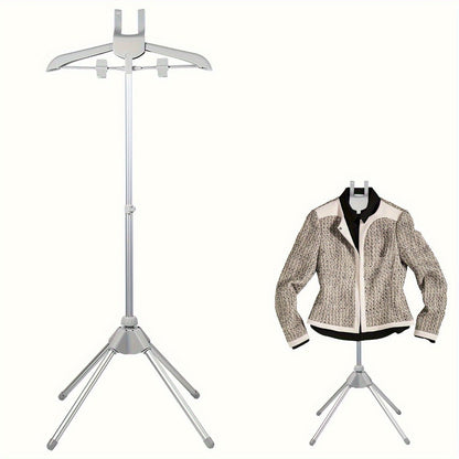 Clothes Drying Rack Foldable Height Adjustable Telescopic Ironing Rack, Aluminum Alloy Garment Rack with 360° Rotating Arm, Multi-Layer Hanging Drying Stand, Space-Saving Laundry Rack for Home Bedroom