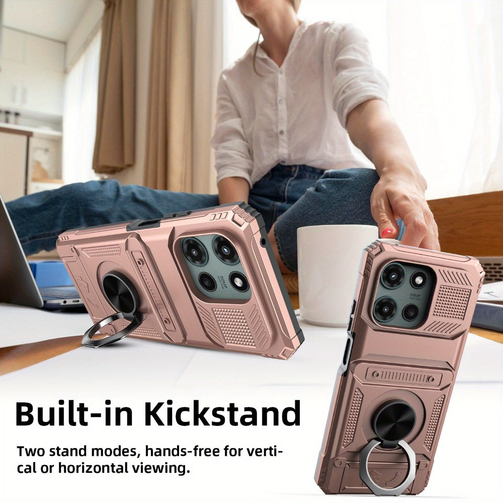 Magnetic Metal Kickstand Moto G 5G 2025 2026 Case Shockproof Drop Protection Slim Protective Phone Cover for Motorola Moto G 5G 2025 Moto G 5G 2026 Moto G Play 2026 6.7 Inch – Hands-Free Stand