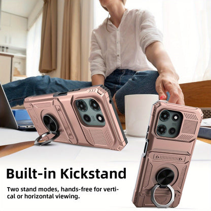 Magnetic Metal Kickstand Moto G 5G 2025 2026 Case Shockproof Drop Protection Slim Protective Phone Cover for Motorola Moto G 5G 2025 Moto G 5G 2026 Moto G Play 2026 6.7 Inch – Hands-Free Stand
