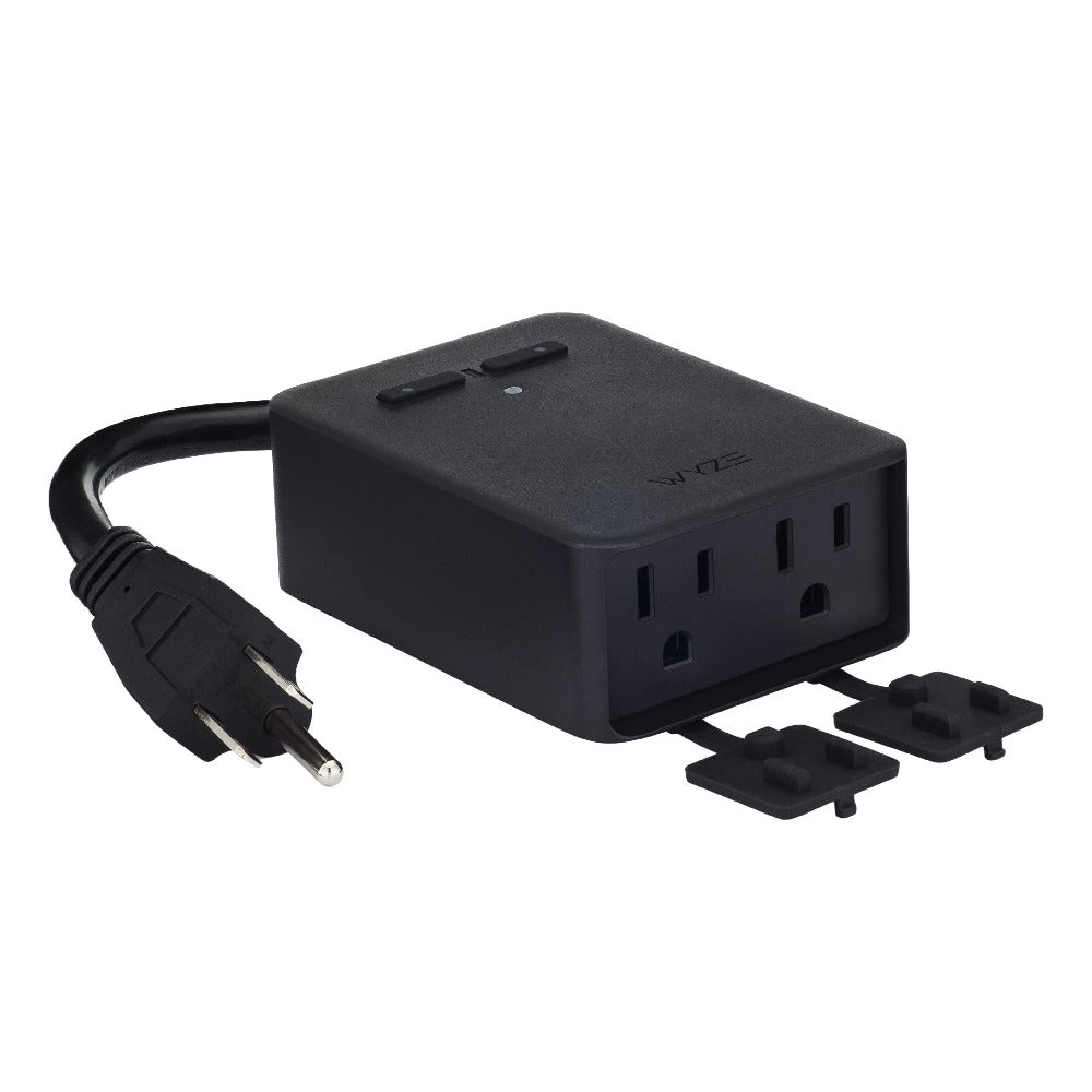 Wyze Outdoor Smart Plug Dual Independent Outlets – WiFi, Energy Monitoring, Built-in Light Sensor, 300ft Range, Works with Alexa & Google, IFTTT, Vacation Mode, No Hub, Weatherproof (Black)