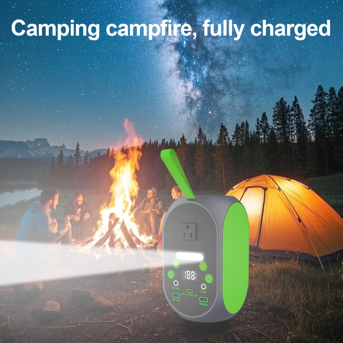 Solar Generator 120W LiFePO4 Battery 99.84Wh Portable Power Station with 30W Foldable Solar Panel AC DC USB Type-C for Camping Hiking Emergency CPAP Laptop