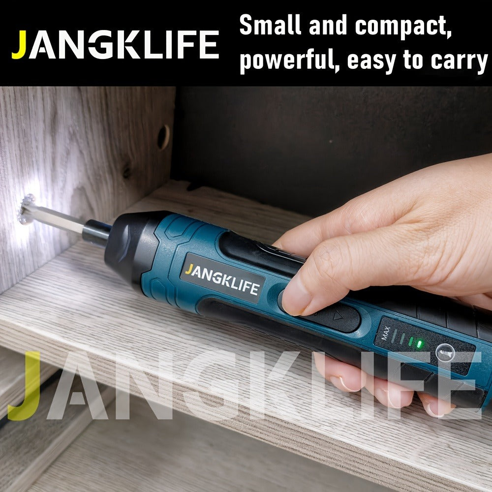 Cordless Electric Screwdriver Set, Rechargeable Power Screwdriver with LED Light, DC Charging, Bit Accessories Included