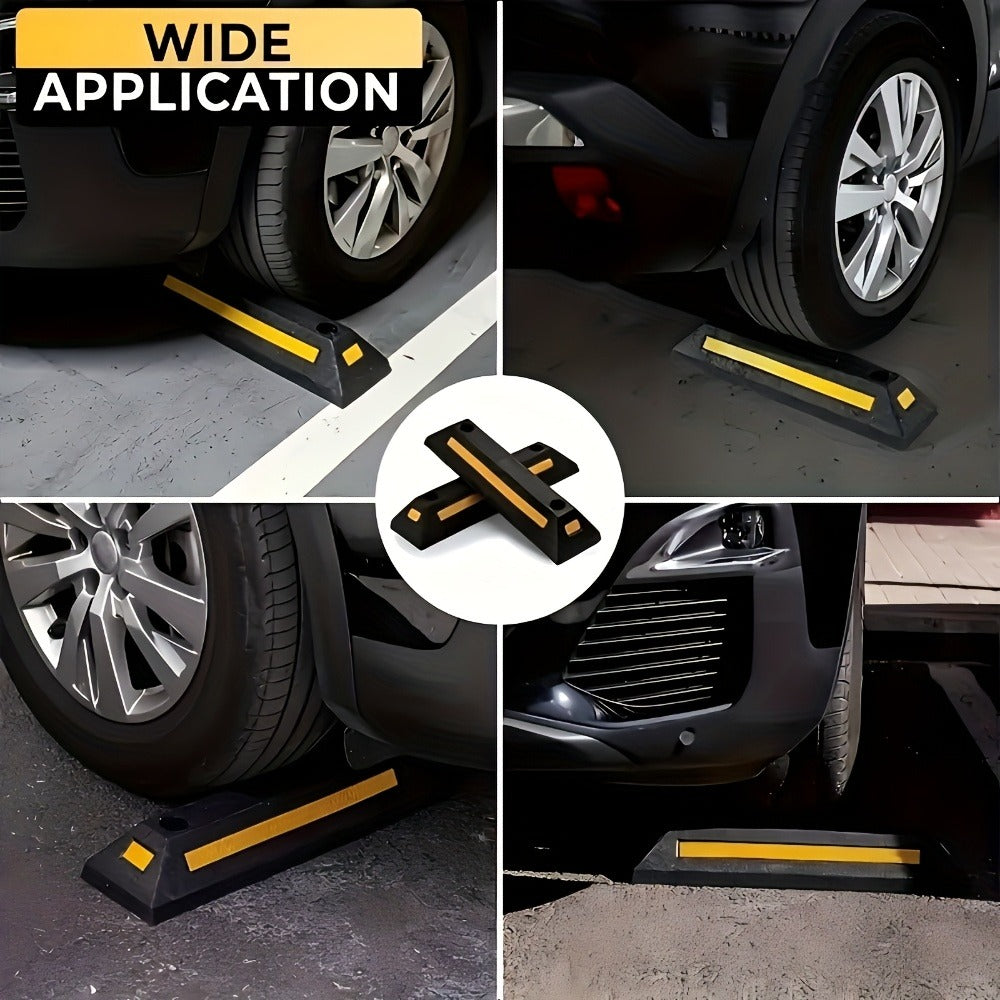 Garage Parking Curb Stop Rubber Wheel Stop 21 Inch Heavy Duty Car Tire Guide Railing for Garage Floor Wall Protector Vehicle Parking Aid 1pc 2pc 4pc Thickened Version Available