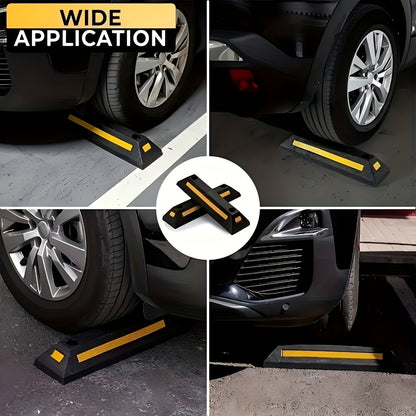 Garage Parking Curb Stop Rubber Wheel Stop 21 Inch Heavy Duty Car Tire Guide Railing for Garage Floor Wall Protector Vehicle Parking Aid 1pc 2pc 4pc Thickened Version Available