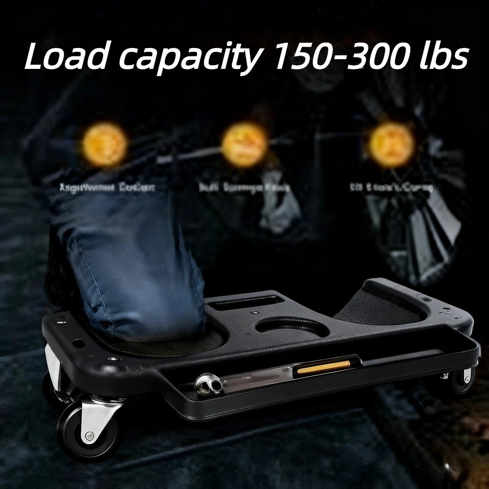 Rolling Knee Pad with Wheels & Built-In Tool Tray - Cushioned Kneeling Platform for Mechanics, Carpenters & Flooring Work