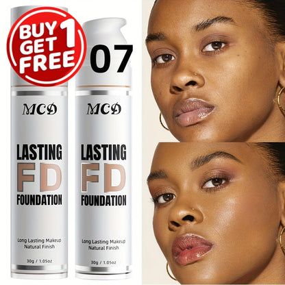 Liquid Foundation 2pcs Set Full Coverage Concealer Natural Finish Long Lasting Lightweight Breathable Face Makeup for All Skin Types Women 9 Shade Options