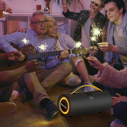 Portable Bluetooth Speaker 60W Outdoor Model with Subwoofer, Dual Speakers, 7 RGB Modes and Type-C