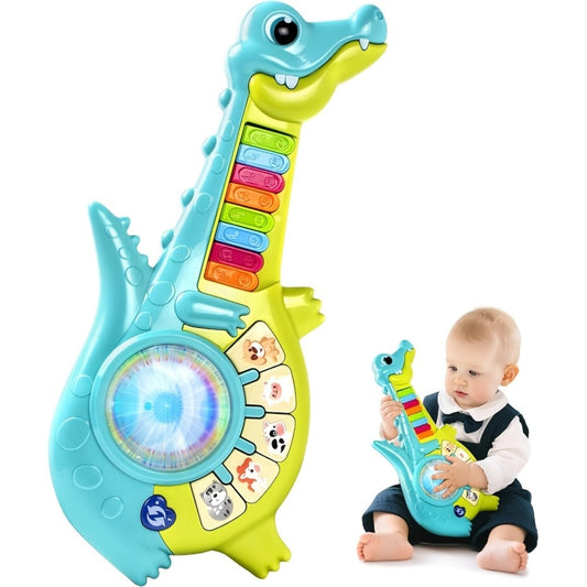 Educational Piano Guitar Toy for Toddlers 1-2 Years – Baby Musical Toy with Animal Sounds & Lights | 12-18 Months Boy Girl | 1st Birthday Gift & Christmas Present for Kids