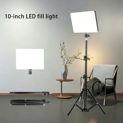Square LED Ring Light Kit 10 Inch with 63" Adjustable Tripod Stand & Phone Holder – 3 Color Modes USB Powered Selfie Light for Live Streaming, Video Recording, TikTok, YouTube, Makeup & Home Studio