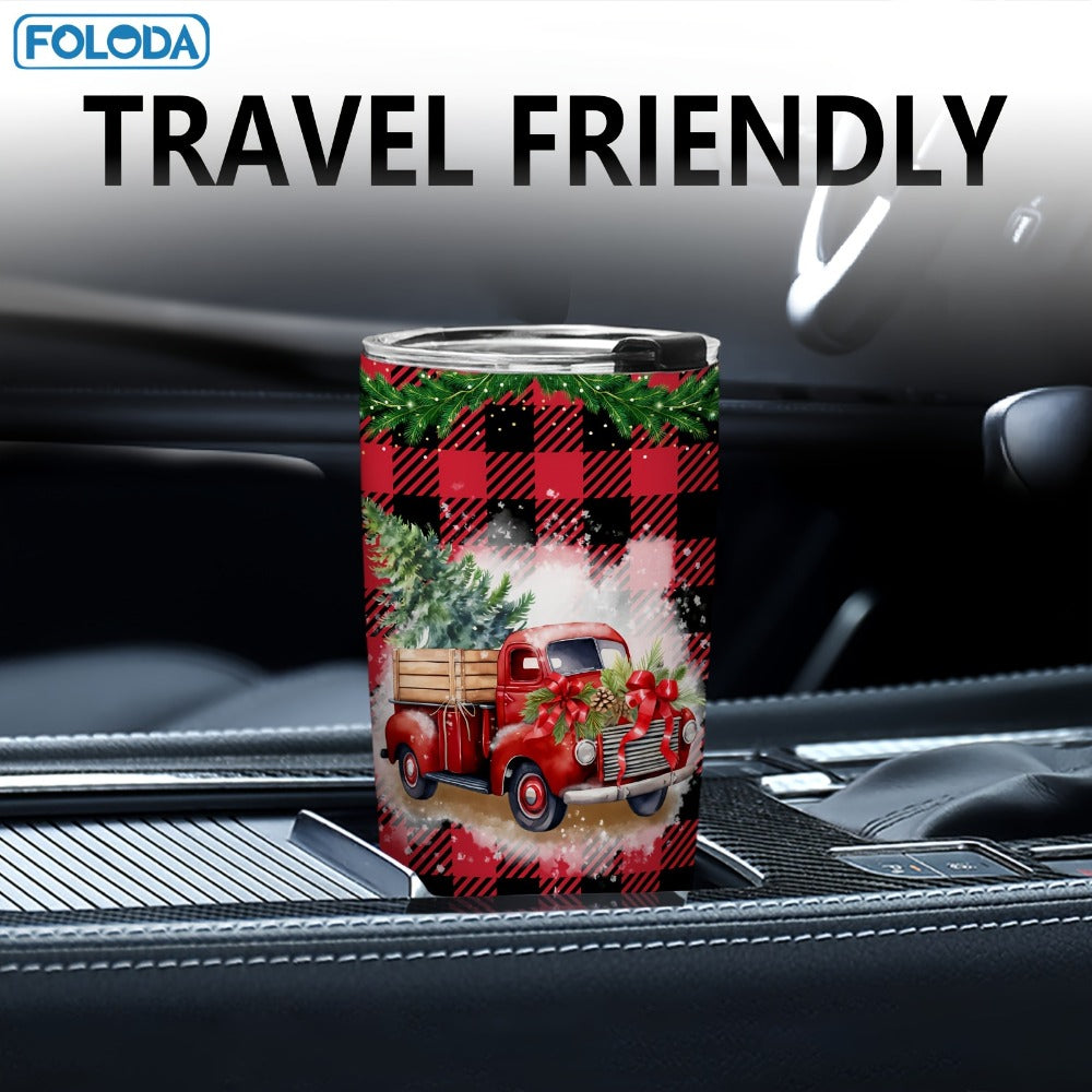 Insulated Tumbler 20oz Christmas Patterns with Stainless Steel, Lid, Straw and Seven Designs