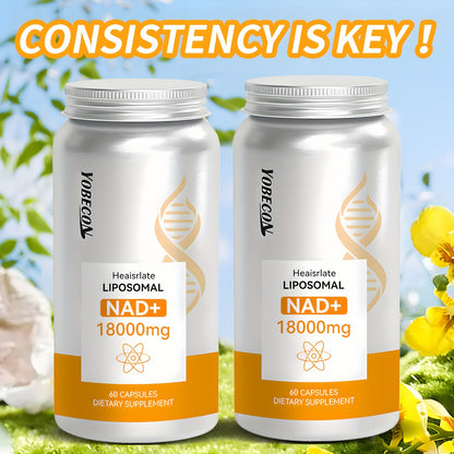 NAD+ Booster Liposomal 18000mg with Quercetin, Trans-Resveratrol & D-Ribose for Energy, Focus, Anti-Ageing & Antioxidant Support, High Absorption Formula for Men & Women
