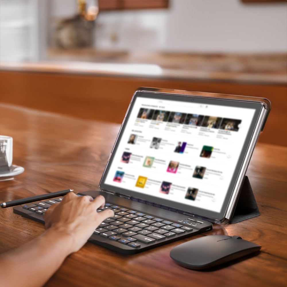 PEICHENG 10-Inch Android 15 Tablet with 17GB Configured Memory, 128GB Storage, Wi-Fi 6 and Stylus Set