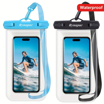 Glossy Waterproof Phone Pouch 2 Pack for iPhone 16 15 14 Pro Max Samsung S24 S23 – Swim Beach Boating Underwater Dry Case Bag with Secure Seal