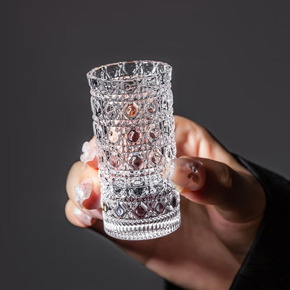 Diamond-Texture Shot Glass Set in Four- or Six-Piece Checkout Options for Home Bars and Party Serving