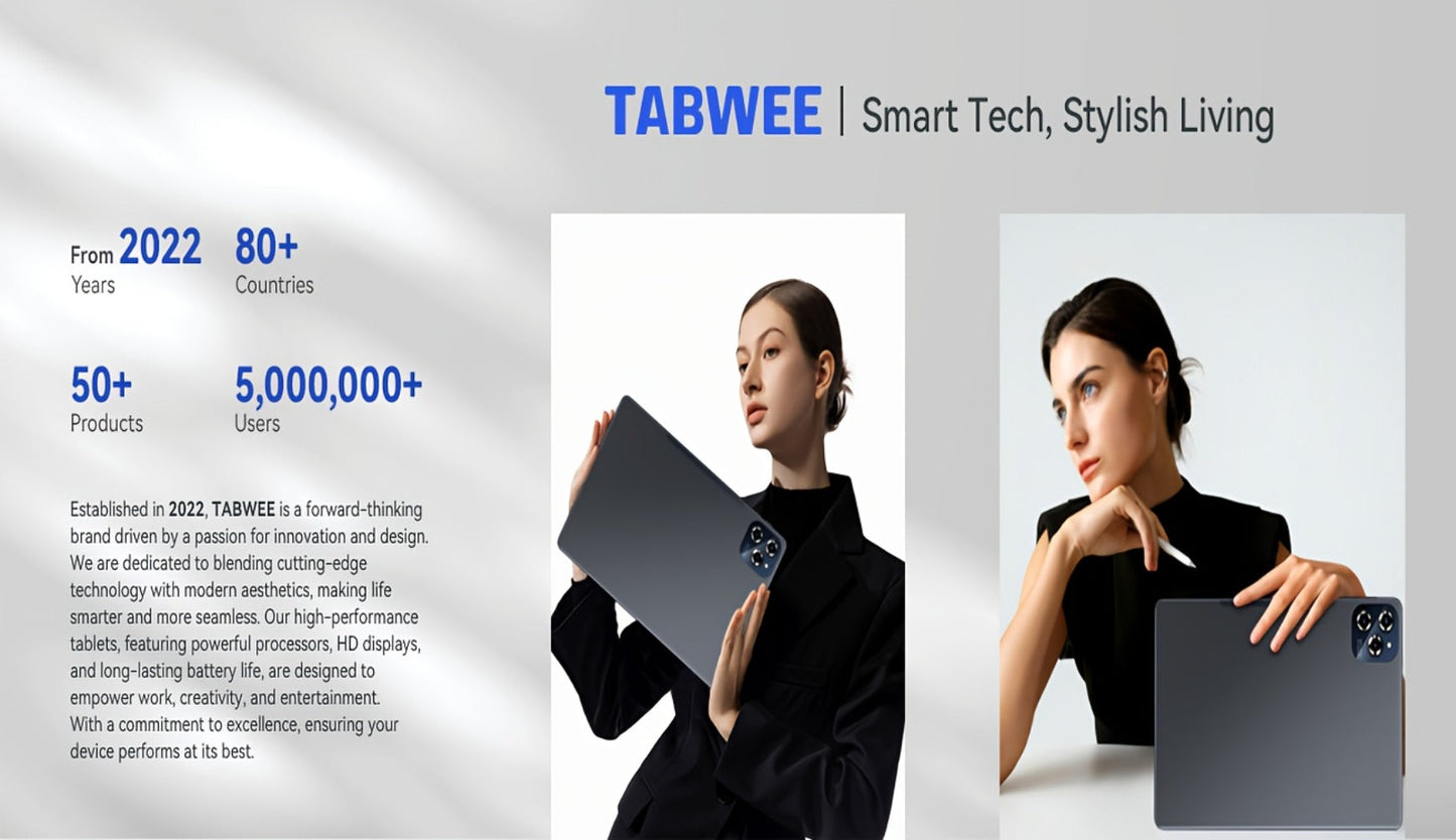 TABWEE T90 11-Inch Android 16 Tablet with 24GB Configured Memory, 128GB Storage and 1200 x 1920 IPS Display