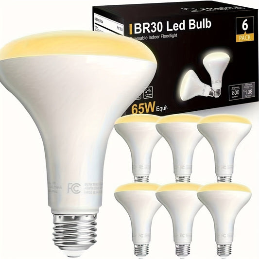 BR30 LED Flood Light Bulbs Dimmable 9W = 65W Equivalent 800 Lumens E26 Base CRI 80+ Recessed Light Bulbs for Ceiling Kitchen – 2700K Soft White or 5000K Daylight – Available in 6-Pack & 24-Pack