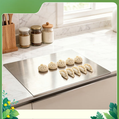 Stainless Steel Cutting Board & Rolling Pastry Board – Non-Slip Kitchen Prep Mat with Butcher Block Surface