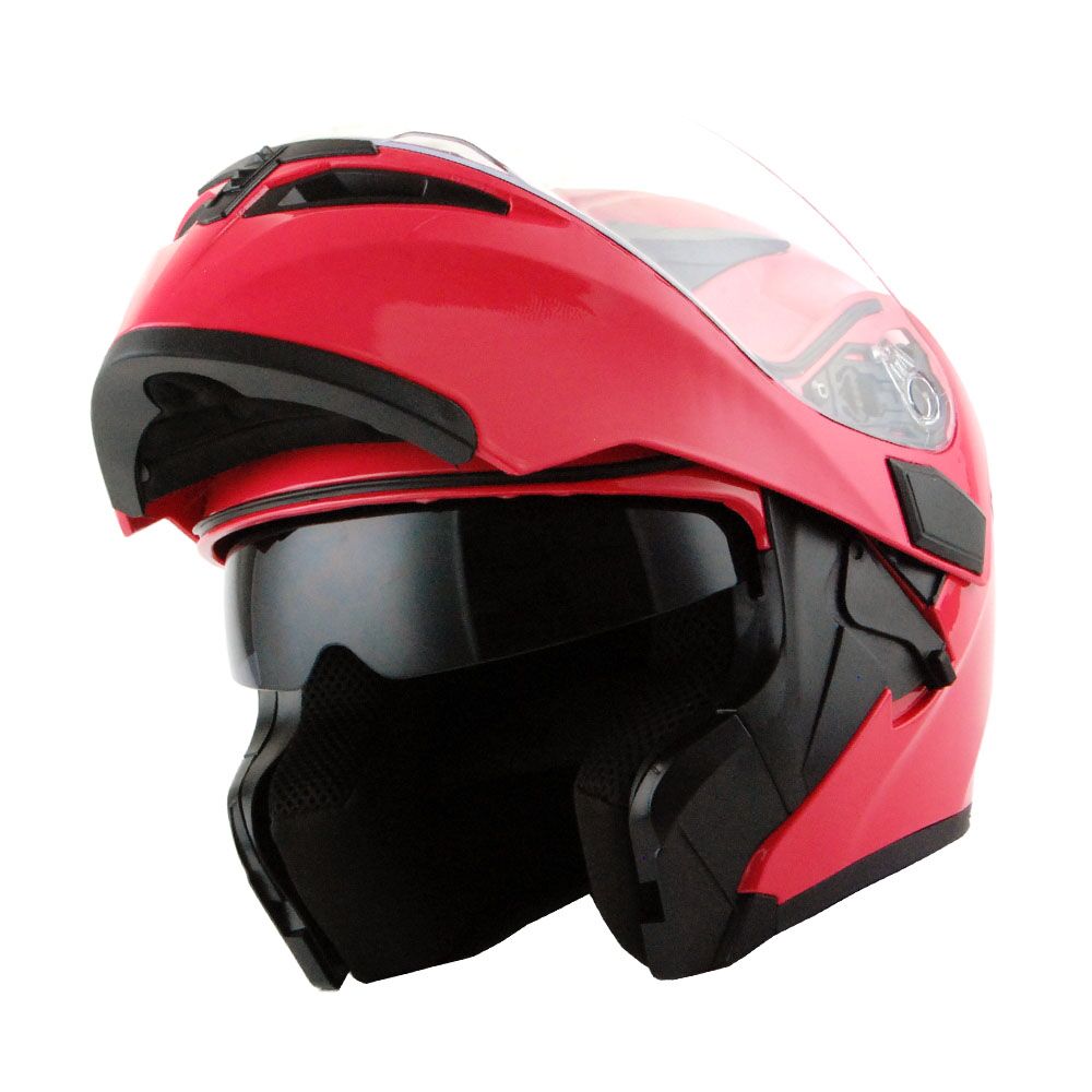 Motorcycle Modular Full Face Helmet Flip Up Dual Visor Inner Smoked Shield Lightweight Aerodynamic Thermoplastic Shell Removable Washable Interior for Men Women, Multiple Colors S M L XL