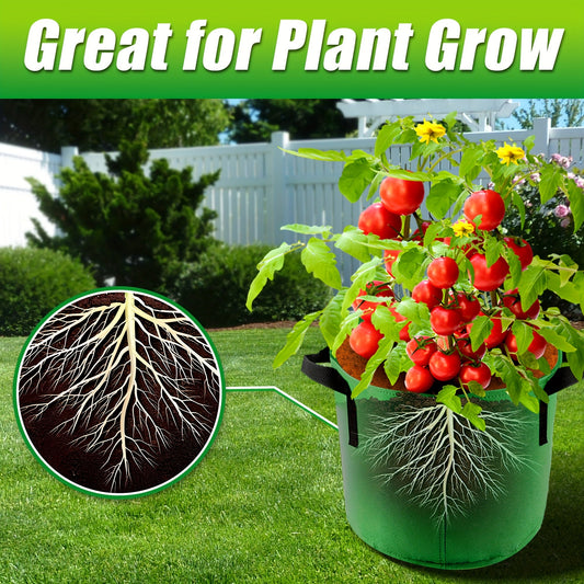 Colorful Grow Bags 10 Gallon 7-Pack with Handles | Breathable Fabric Plant Pots for Tomatoes Vegetables Flowers | Aeration Planter Indoor Outdoor Garden