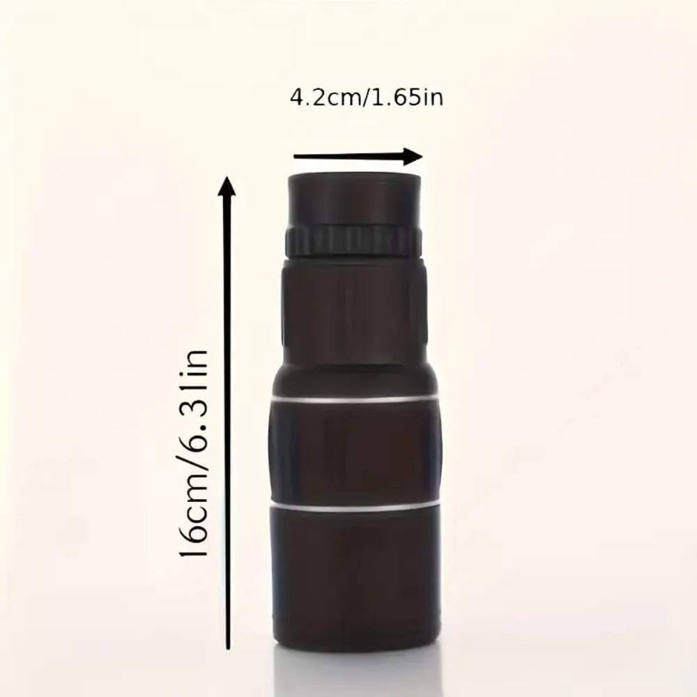 Compact 10x50 Monocular Telescope with Manual Focus, Wrist Cord and 16 cm Pictured Length for Adults