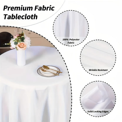 120-Inch Round Tablecloth Multipacks in Black or White with Six-, Twelve- or Eighteen-Piece Options
