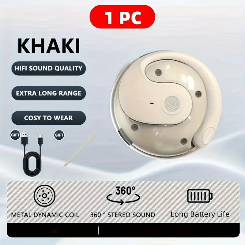 Open-Ear AI Translation Earbuds with Circular LED Battery Display Case in Six Color Options