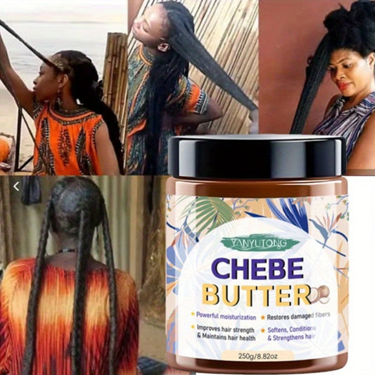 Chebe Hair Butter Masque with African Shea Castor & Batana Oils – Deep Conditioning Treatment for Curly Coily Natural Hair | Gentle Non-Irritating Formula | 250g