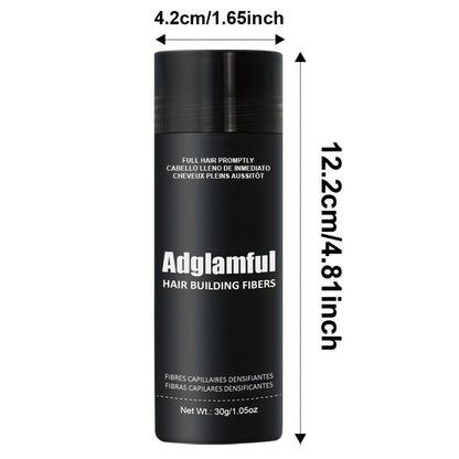 Large 30-Gram Hair Fiber Powder in Black or Dark Brown with Tall Shaker-Style Container Design