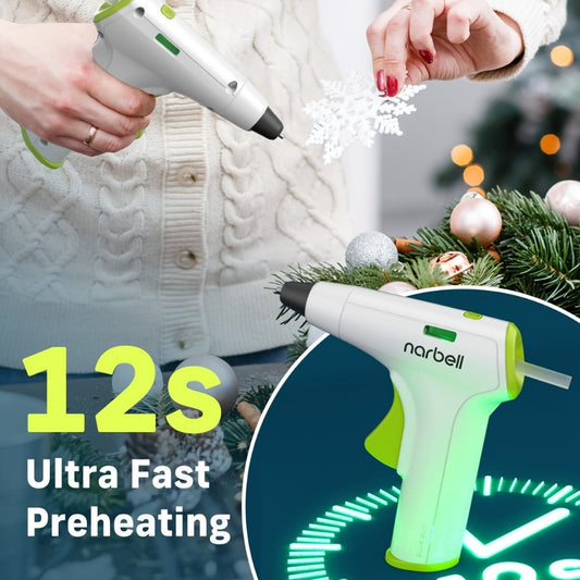Cordless Hot Glue Gun Fast Heating USB Rechargeable 2000mAh – 12-Second Heat-Up, Anti-Drip Nozzle, Auto Shut-Off, Mini Glue Sticks Included, Portable Wireless Glue Gun for DIY Crafts, Home Repair, Floral & Plush Toy Projects