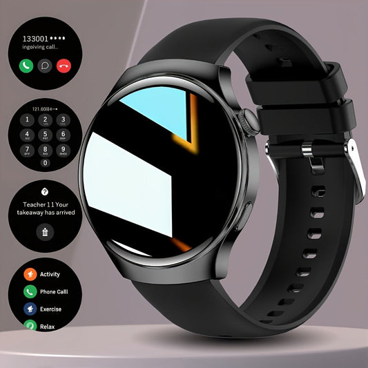Watch 4 Pro Business Smartwatch for Men & Women, Wireless Calling, Weather Alerts, Music Control, Message Notifications, Step Counter & Calorie Tracker, Elegant Business Style – Compatible with Android & iPhone