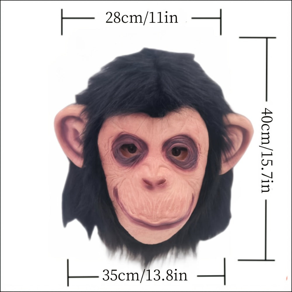 Costume Accessories Full-Head Gorilla Mask with Two Latex Animal Face Styles for Costume Wear