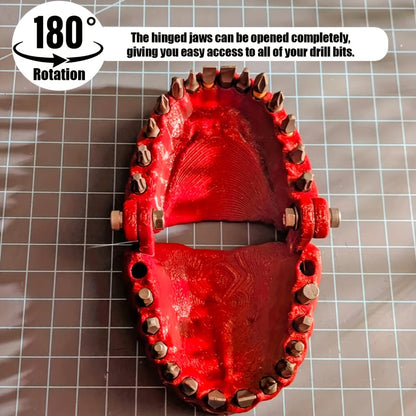 28-Piece Hex Driver Drill Bit Set with 1/4-Inch Shanks, Adapters and Hinged Red Novelty Holder