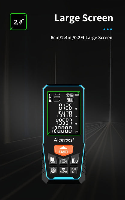 Laser Distance Meter Green Beam Digital Rangefinder 50M 70M 100M 120M Laser Tape Measure with LCD Display for Construction Surveying Indoor Outdoor Measuring