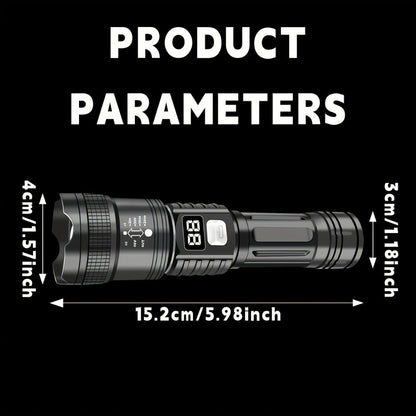 Rechargeable LED Flashlight Set 4pcs - Super Bright Zoomable Tactical Flashlight with USB Charging, IP65 Waterproof, Long Range High-Power Work Light for Camping, Hiking, Emergency & Outdoor Survival