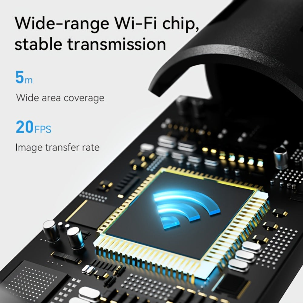 1080P-Marked Visual Ear Camera Kit with Six LED Lights, USB Charging and Black or White Accessory Sets