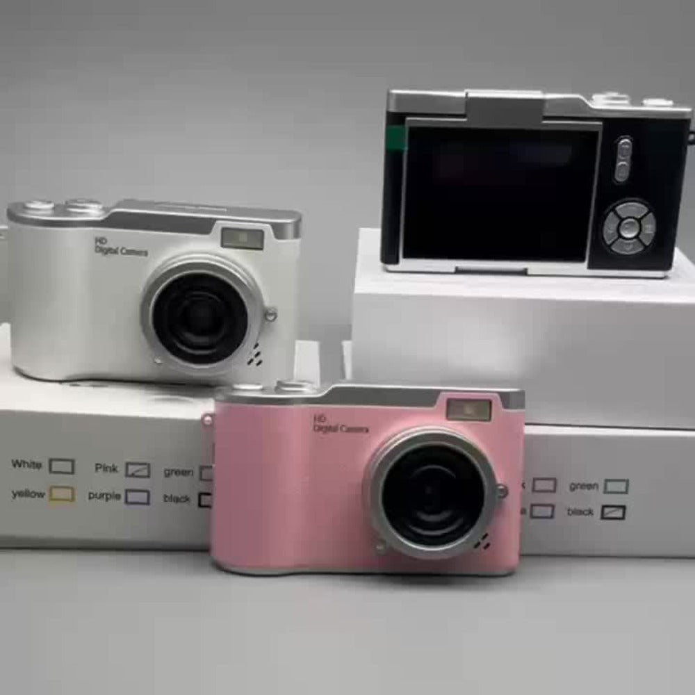 Digital Camera 1080P Model LK007 with 2.4-Inch Flip Screen, 32GB Card, Rechargeable Battery and Three Colors