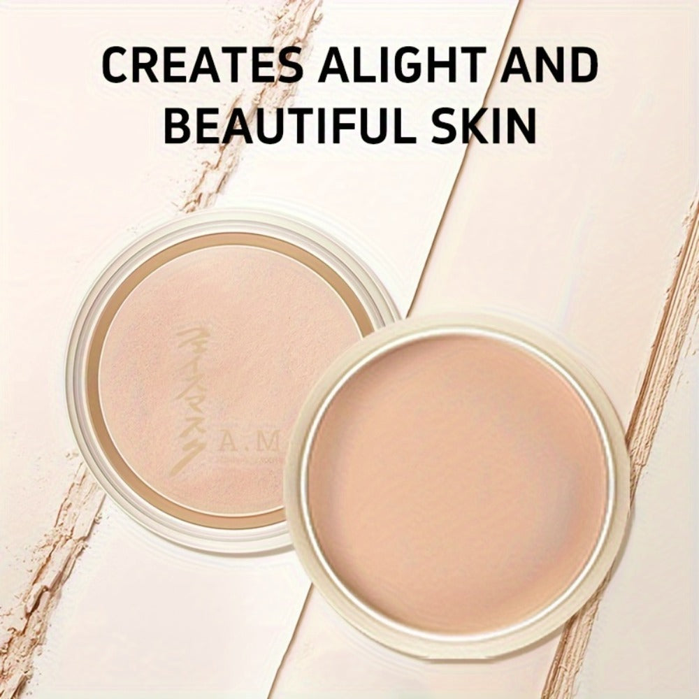 Oil Control Setting Powder Kit with Concealer Puff & Brush — Wet & Dry Dual Formula, Water-Resistant extended-wear Matte Finish Face