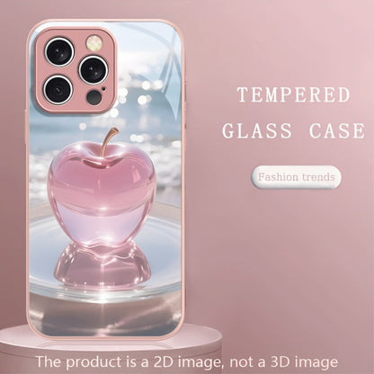Phone Case Pink Metallic Tempered Glass Back with TPU Bumper and Wireless Charging for Select iPhones