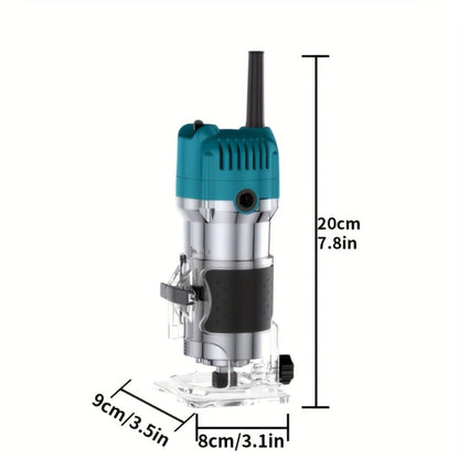 Electric Edge Cutting Machine Multifunctional Wood Router Trimmer - Adjustable Speed, Wood Chamfering Slotting Milling Carving Tool with Accessories, Industrial Planer for Woodworking
