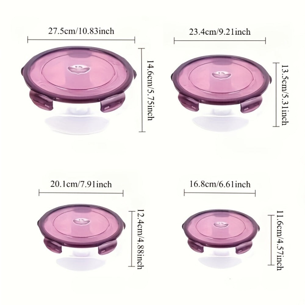 Food Storage Containers Three- or Four-Piece Stackable Refrigerator Box Set in Four Color Options