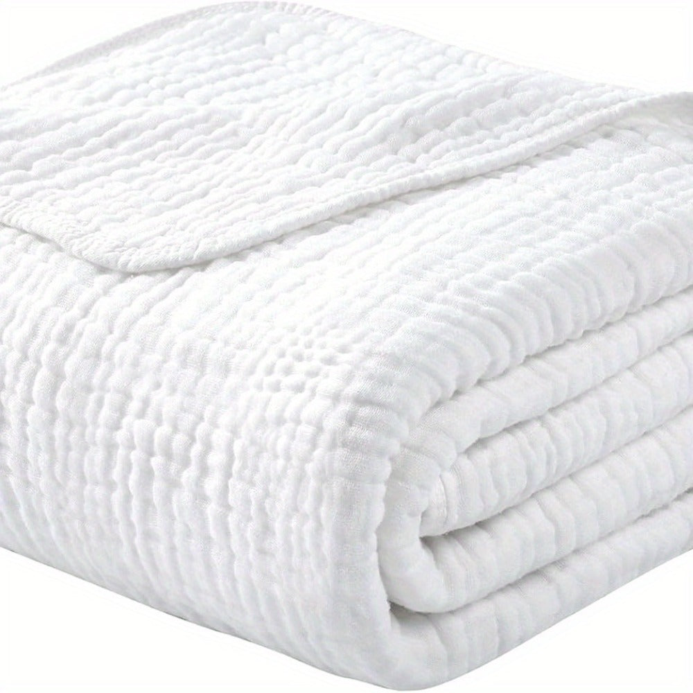 Morandi Cotton Muslin Blanket 6-Layer – Soft Gauze Throw for Couch & Bed, Lightweight Breathable All Season, Machine Washable, 6 Colors