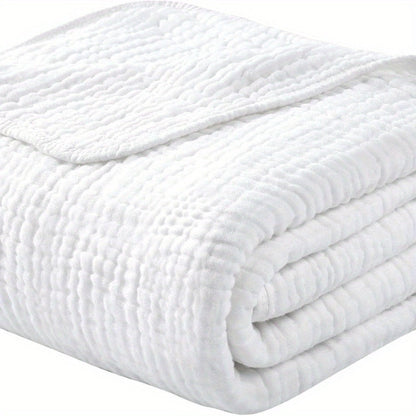 Morandi Cotton Muslin Blanket 6-Layer – Soft Gauze Throw for Couch & Bed, Lightweight Breathable All Season, Machine Washable, 6 Colors