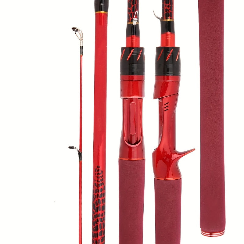 Red and Black Casting Fishing Rod with Split Grip, Reel Seat and 180cm/70.86inch Checkout Size