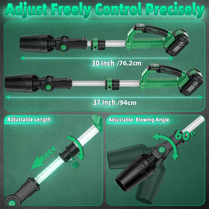 KIMO 20V Brushless Cordless Leaf Blower 650CFM 280MPH with 4000mAh Battery & Fast Charger, 31000RPM Turbo Motor, 3-Speed, Lightweight Handheld for Yard Patio Snow Blowing