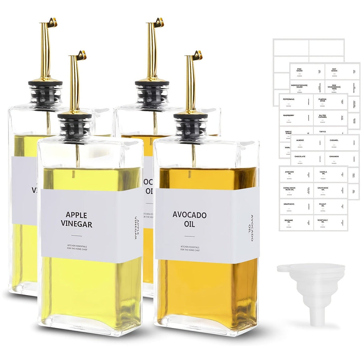 Glass Oil Dispenser Bottle 350ml - Olive Oil Vinegar Soy Sauce Coffee Syrup Dispenser for Kitchen