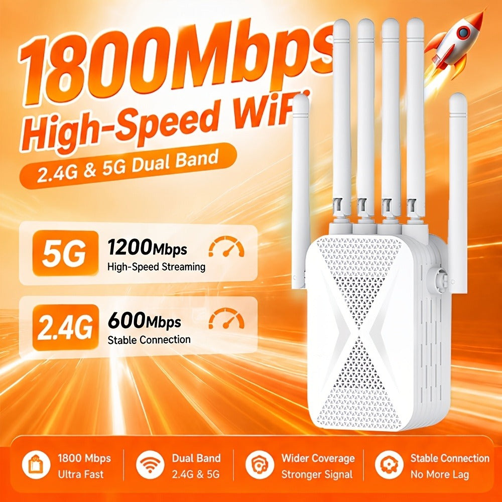 Wall-Piercing WiFi 6 Extender with 6 Antennas, Portable Wide Coverage Repeater, Stable Connection for Home Office Coffee Shop Co-Working Space, All Smart Routers Compatible, Multiple Editions